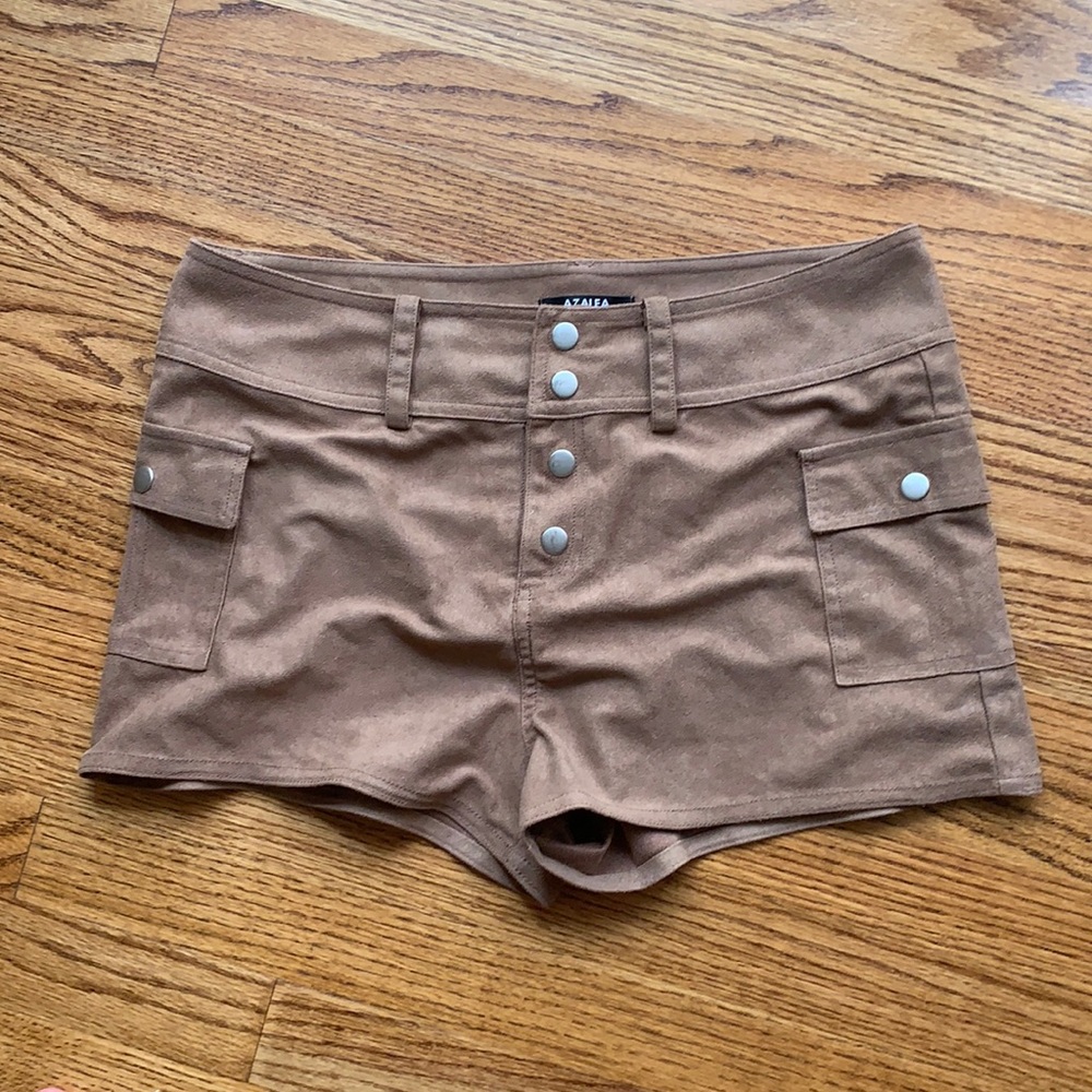 Azalea Brown Faux Suede Shorts